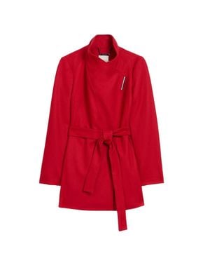 Ted Baker Rosess Kurzer, Gegürteter Wollmantel - Rot