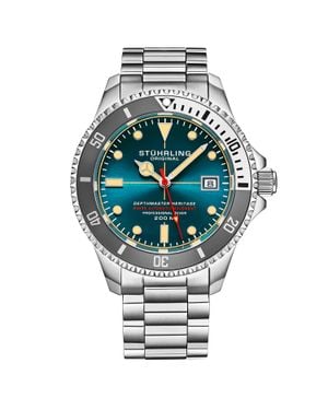 Stuhrling Türkis Schweizer Automatik Depthmaster Heritage 42Mm Taucher - Grau