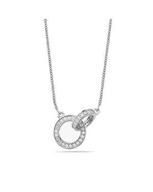 Bibei Damenhalskette Silberkreise Mit Zirkonia - Mettallic