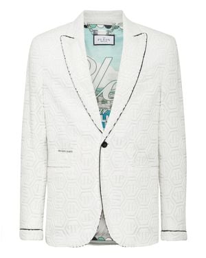 Philipp Plein Blazer Lord Fit Monogram - Grau