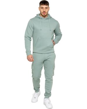 Enzo Herren Pullover Hoodie Trainingsanzug Set - Grün