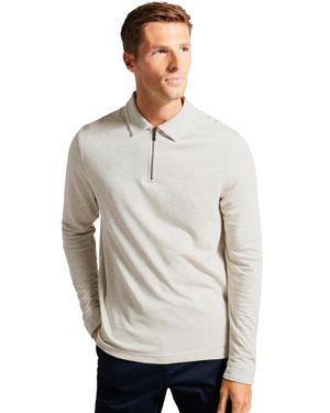 Ted Baker Langärmliges Poloshirt Für Herren - Weiß