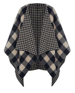 Belstaff Kurzmantel Poncho Schwarz-Braun