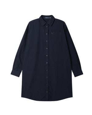 Fred Perry Hemd Mit Knopfleiste, Marineblaues Kleid