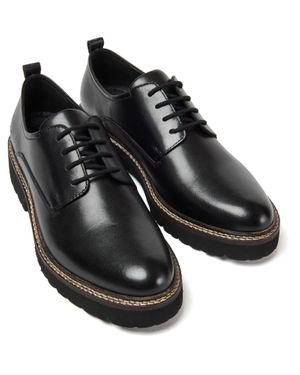 Pod Kris Leder Damen Derby Schuhe - Schwarz