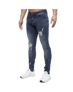 Eto Herren Skinny Ripped Jeans - Blau