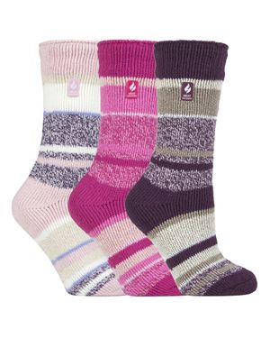 Heat Holders 3Er-Pack Multipack Damen Isolierte Thermo-Socken Für Den Winter - Lila