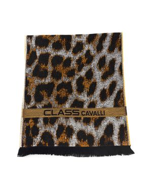 Roberto Cavalli Herren Brauner Wollschal - Schwarz