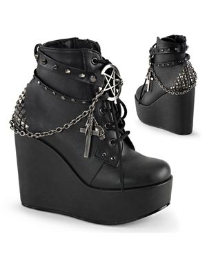 Demonia Poison 101 Schwarze Stiefeletten Aus Veganem Leder