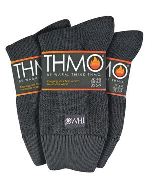 THMO 3Er-Pack Multipack Damen Dicke Winter Warme Socken Mit Comfort Top - Schwarz