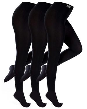 THMO 3 Paar Multipack Damen Thermostrumpfhosen - Schwarz