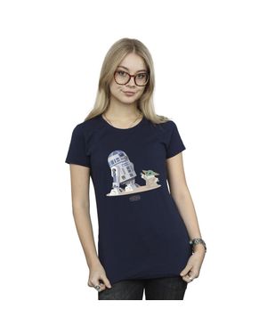 Star Wars "The Mandalorian" T-Shirt Für Damen (Marineblau)