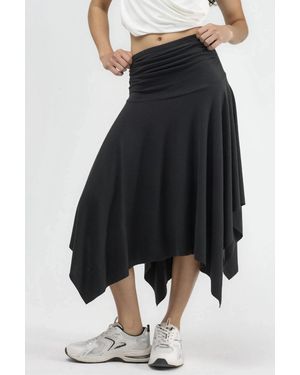 Busem Weicher Touch Asymmetrischer Midirock - Schwarz