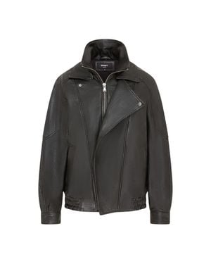 Infinity Leather Herren Schwarze Lammleder-Biker-Blouson-Jacke – Big Bomber
