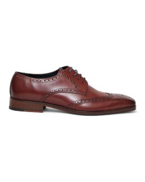 Antique Rogue Herren-Oxford-Derby-Brogue Aus Burgunderrotem Leder