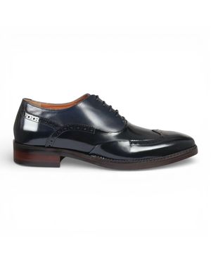 Justin Reess Herren-Brogue-Schuhe Aus Schwarzem Lackleder - Blau