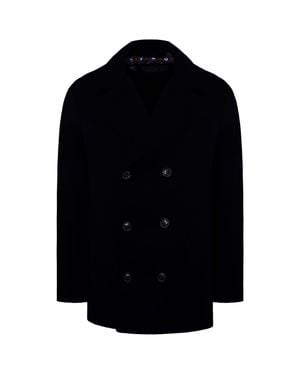 Ben Sherman Unifarben Herren Dunkelblauer Mantel - Schwarz