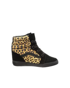 Vans Sk-8 Hi Wedge Damen Schwarze Schuhe - Braun