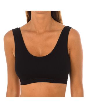 Q En Damen Bambus Sport-Bh Q707 - Schwarz
