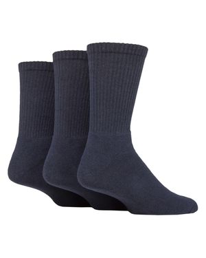 SOCKSHOP TORE 3Er Pack Herren Unifarbene Crew Sport Socken - Blau