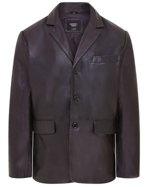 Infinity Leather Herren-Blazerjacke Aus Italienischem Leder Mit 3 Knöpfen – Fauske - Grau