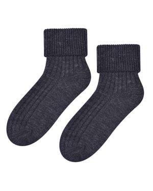 Steve Madden Damen Bettsocken Aus Wolle - Blau