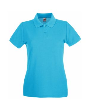 Fruit Of The Loom Damen Lady-Fit Premium Kurzarm-Poloshirt (Azurblau)
