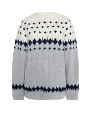 Usha Strickpullover Damen Mehrfarbig - Grau