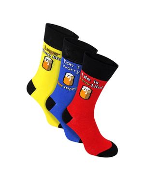 Sock Snob 3 Paar Herren Freizeit-Socken Aus Baumwollmischung - Rot