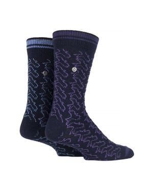 Jeep 2Er-Pack Herren Freizeit Rippstrick Baumwollsocken - Blau