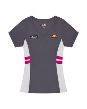 Ellesse "Lowery" T-Shirt Für Damen, V-Ausschnitt (Dunkelgrau)
