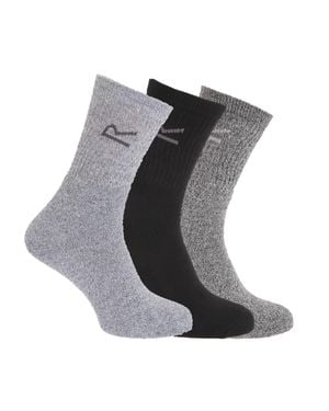 Regatta Great Outdoors Cotton Rich Casual Socken (Packung Mit 3) - Grau