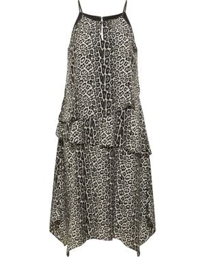 faina Kleid Mit Leo-Print Damen Leo - Grau