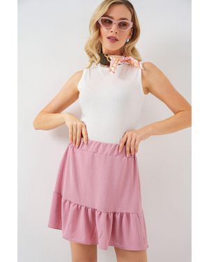 Bigdart Texturierte Minirock Mit Futter - Pink