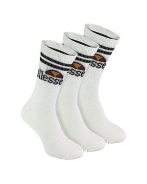 Ellesse 3Er Pack Herren Vulloni Jacquard Logo Sportsocken - Weiß