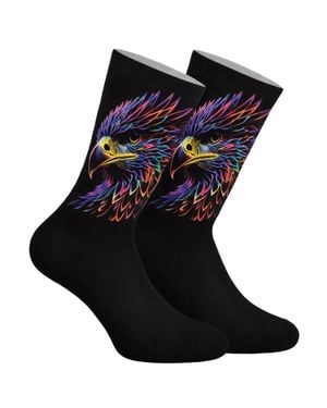 Jenes Socks Lustig Bedruckte Lange Socken Für Herren Und Damen - Schwarz