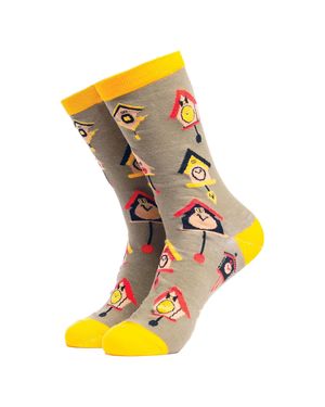 Soctopus Vogelmuster Neuheit Baumwollsocken Für Erwachsene - Gelb