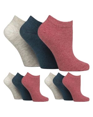 IOMI 9Er-Pack Damen Diabetiker Sneakersocken - Blau