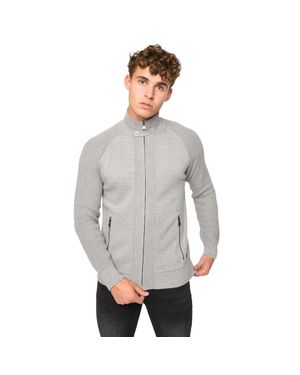 Crosshatch "Birchin" Pullover Durchgehender Reißverschluss Für Herren - Grau