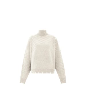 faina Rollkragenpullover Damen Wollweiß
