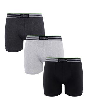 Prince Performance Range 3 Pack Schwarze Graue Herren Boxer Muxpr061