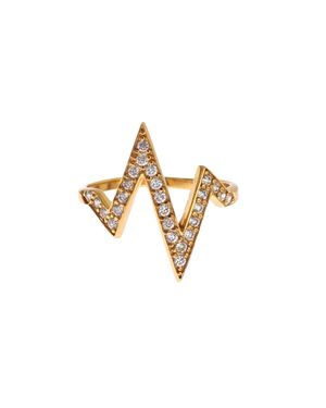 Nialaya 925 Silber Damen Klarer Cz 18K Ring - Weiß