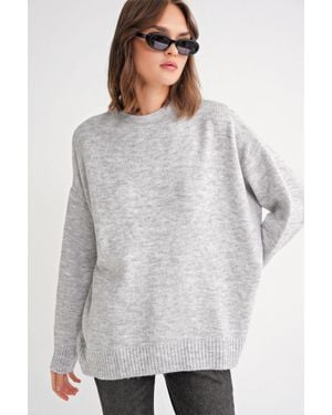 MixRay Übergröße Strickpullover - Weiß