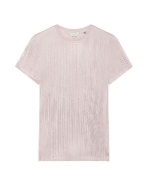 Ted Baker Metallic Kurzarm-T-Shirt Mit Rundhalsausschnitt - Pink