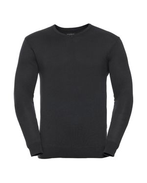 Russell Russell Collection Herren V-Ausschnitt Gestrickt Pullover Sweatshirt - Grau