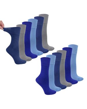 Dr.Socks 12 Paar Damen Bambus Diabetikersocken - Blau