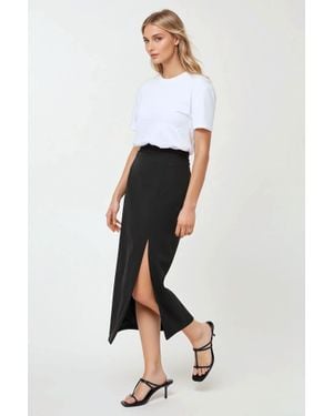 Hiccup Maxi Bodycon-Rock Mit Schitz - Weiß