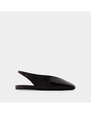 Jil Sander Schwarze leder ballettschuhe