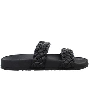 Roxy Slippy Geflochtene Damen Slipper - Schwarz