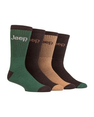 Jeep Herren 4Er Pack Recycelte Baumwoll-Stiefelsocken - Grün